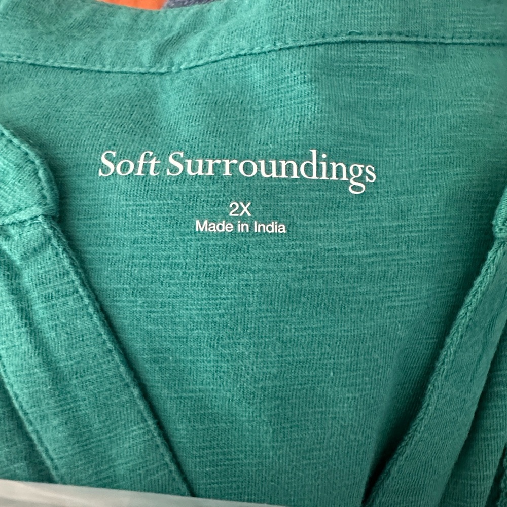 Soft Surroundings Teal Button-Front Tunic - Picture 6 of 6